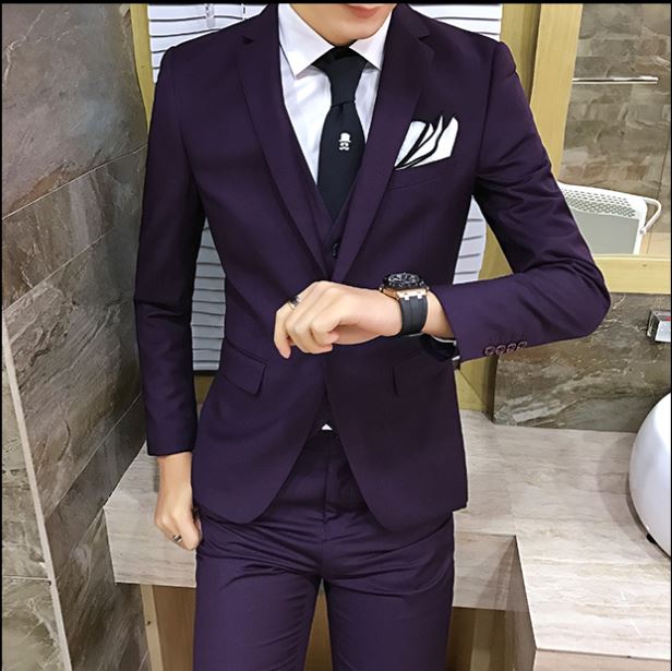 Pre-order ชุดสูทชาย สีม่วง เข้ารูป