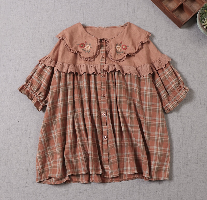 เสื้อผ้าลินินต่อลายแต่งลูกไม้