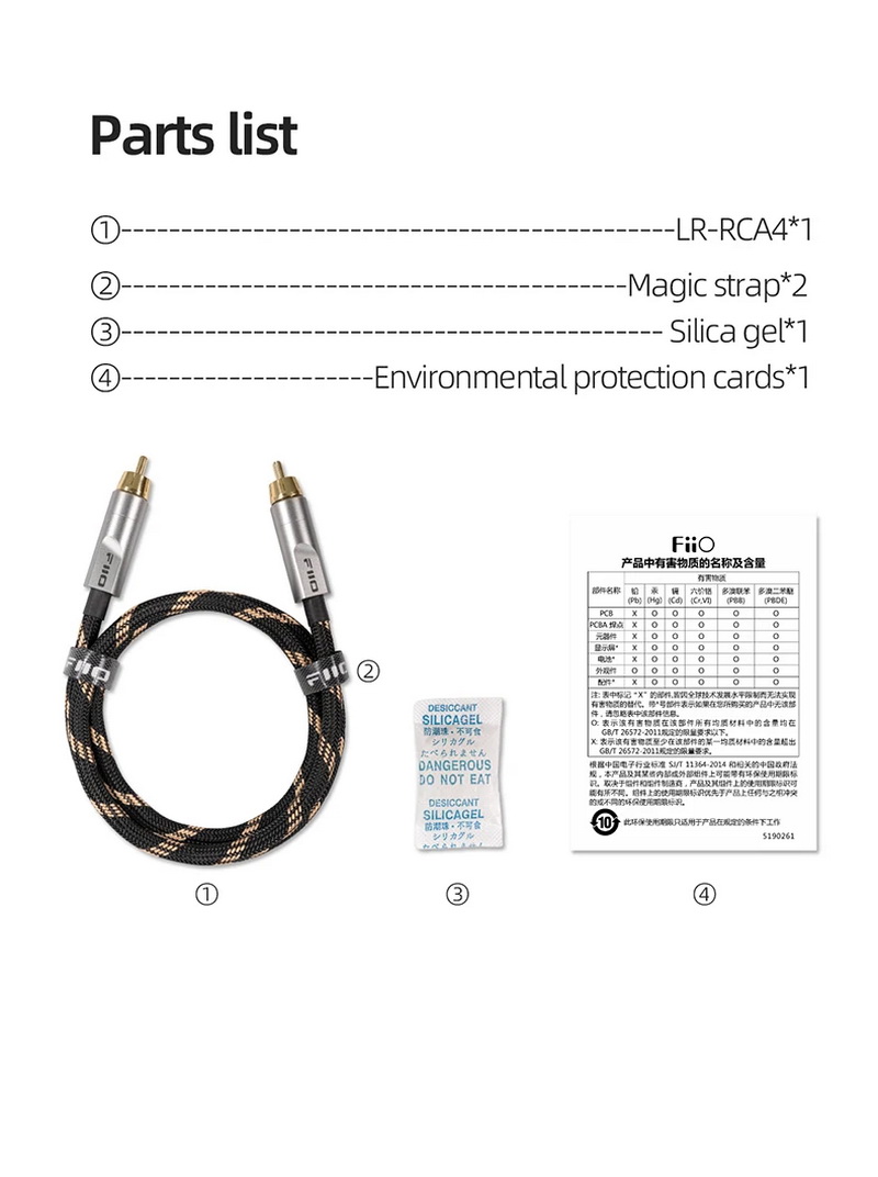 FiiO LR-RCA4 สาย Dual RCA Analog Audio สำหรับเครื่องเสียง