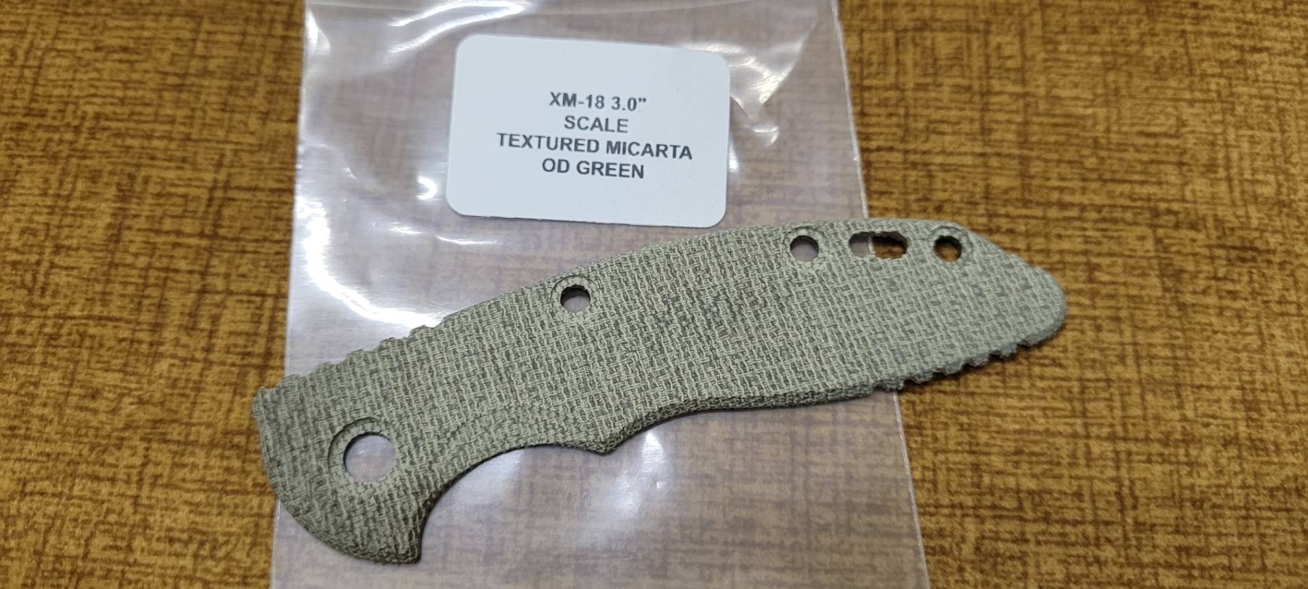 XM-18 3.0″-OD Green Micarta-Textured Scale