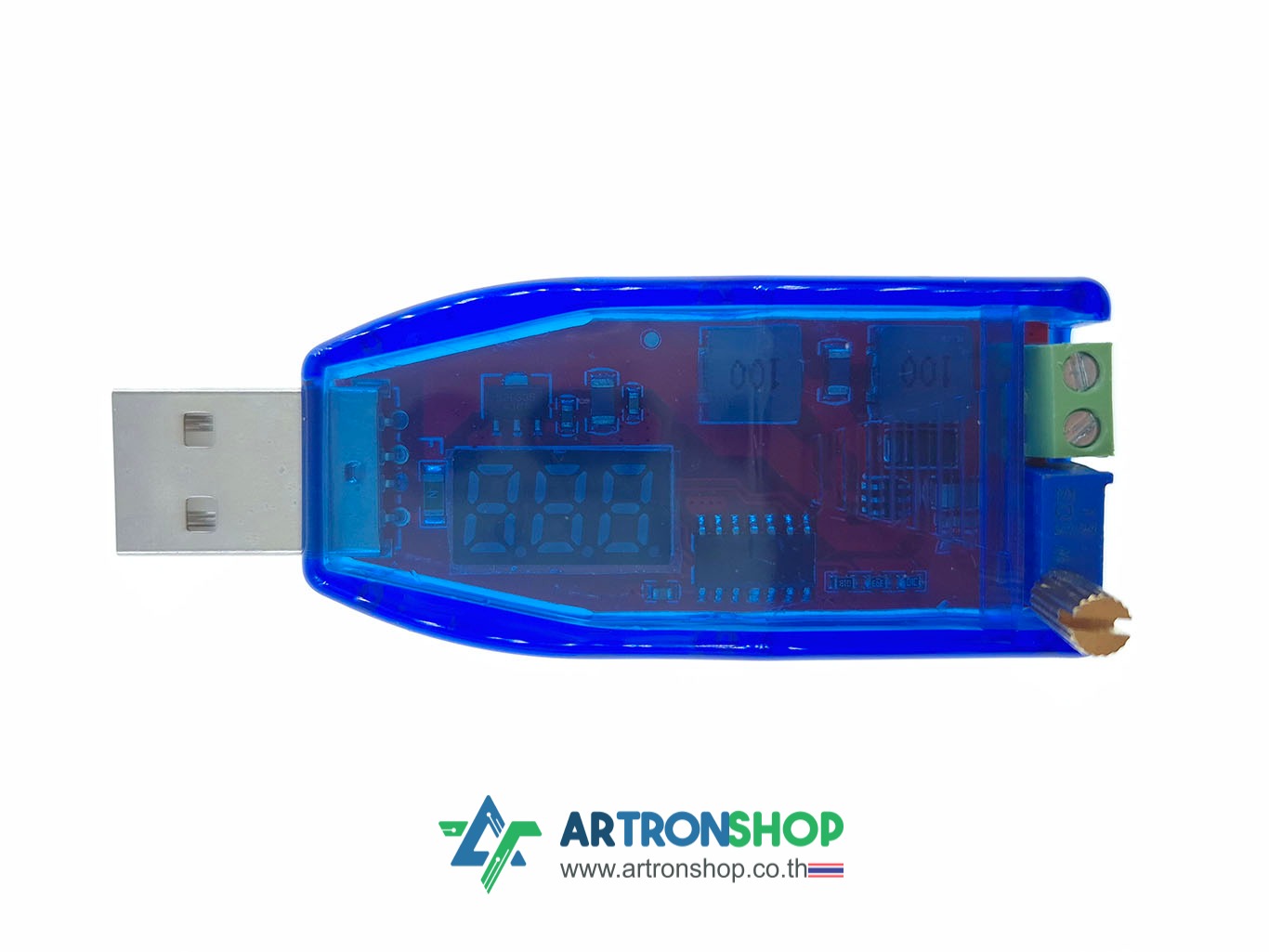 ตัวจ่ายไฟปรับค่าได้แบบ USB 1-24V พร้อมโวลต์มิเตอร์