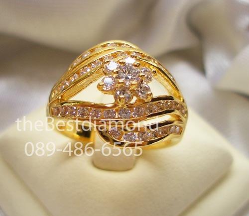 BR608+++ sweet flower+++ แหวนเพชร cz ดีไซน์เก๋ๆ สวย น่ารัก intrend รูปแบบสวยมากๆๆ งานฝังเรียบร้อยมาก หรูหราเหมือนออกจากร้านจิวเวลลี่เลยค่ะ