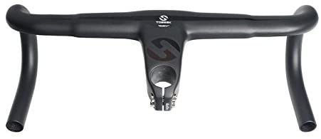 TOSEEK Carbon Fiber AERO (Bamboo Style) Integrated Handlebar With Stem