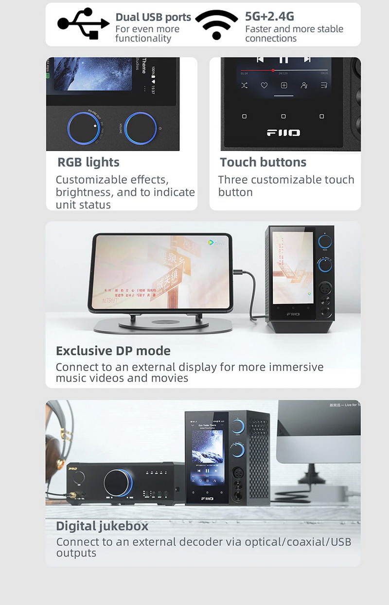 FiiO R7 เครื่องเล่นเพลงสตรีมมิ่งตั้งโต๊ะ DAP+DAC+AMP ครบจบในตัว รองรับ MQA, Roon Ready