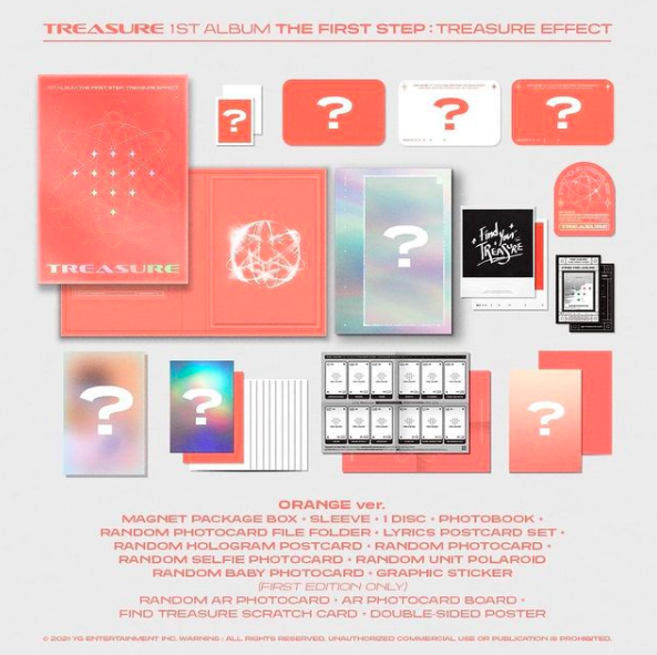 อัลบั้ม #อัลบั้ม #TREASURE 1st ALBUM [THE FIRST STEP : TREASURE EFFECT (ไม่มีโปสเตอร์) : ORANGE ver.
