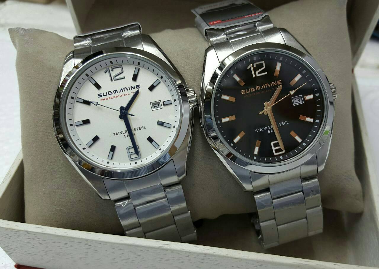 นาฬิกา US submarine Professional Time แสตนเลนแท้เกรดดี รุ่น SUB039 หน้าปัดขาว ขีดสีน้ำเงินเข้ม