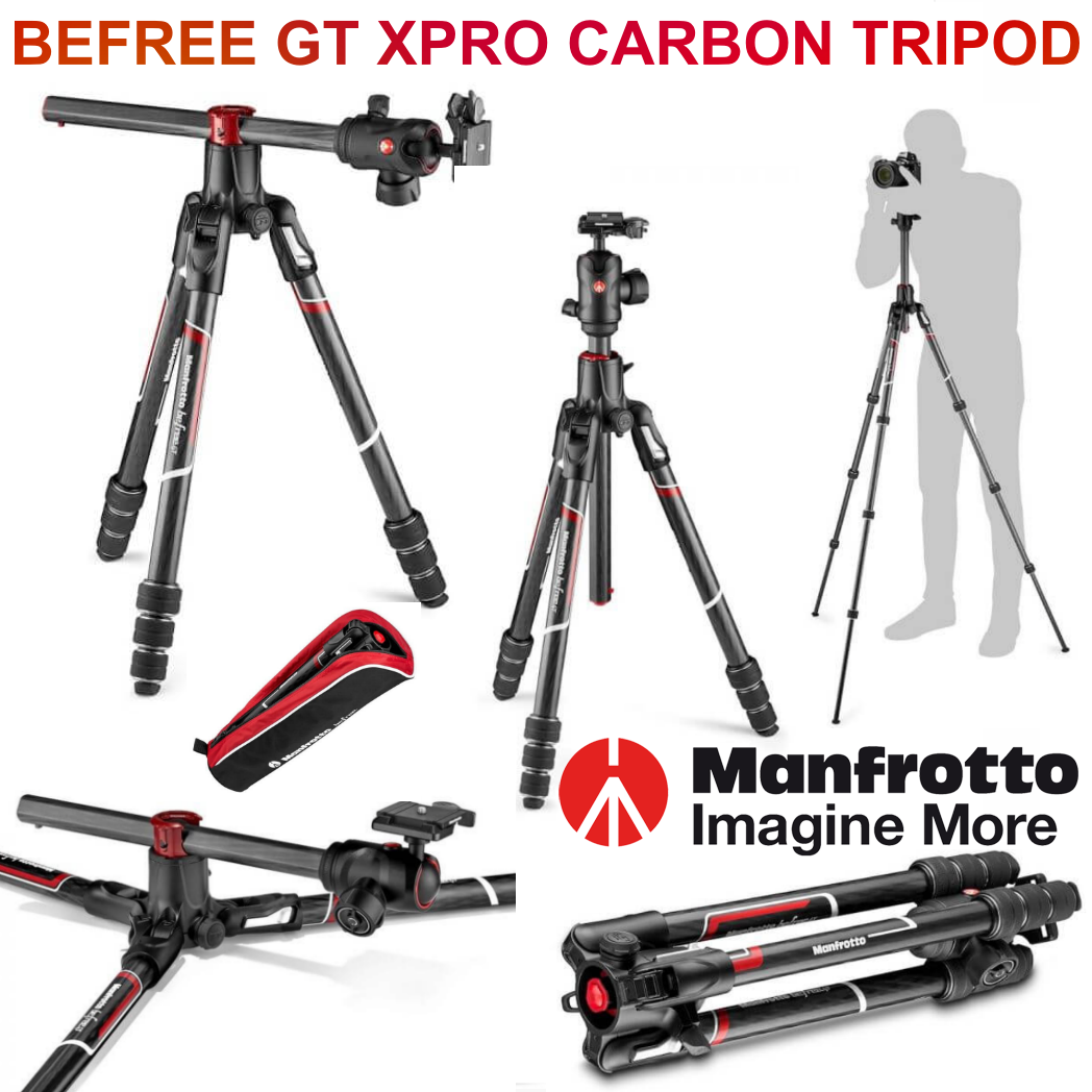 ขาตั้งกล้องคาบอนไฟเบอร์ Manfrotto Befree GT XPRO Carbon Fiber Travel Tripod with 496 Center Ball Head top table ขาตั้งกล้อง Manfrotto Travel เพลท 200PL-PRO ที่เข้ากันได้กับ Manfrotto RC2 & Arca-Swiss Manfrotto ประกันศูนย์ 10 ปี