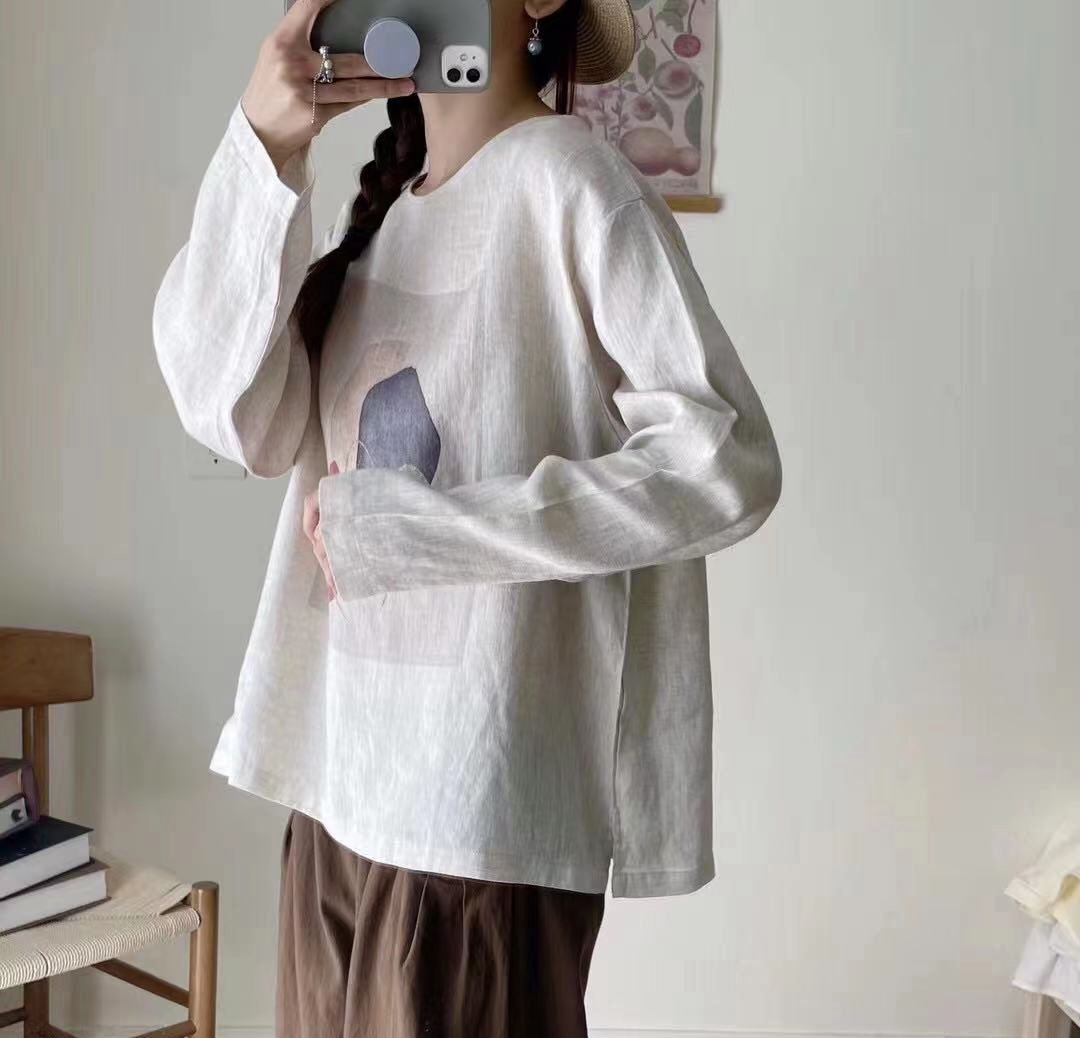 เสื้อผ้าลินินพิมพ์ลาย