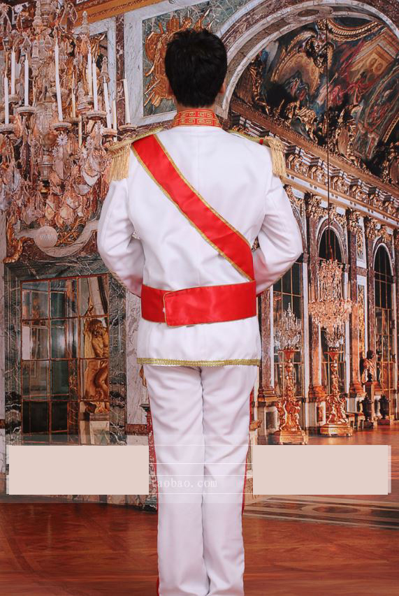 Pre-order ชุดสูทชาย สไตล์ยุโรป Court Marshal แนวทหารยุโรป สีขาว