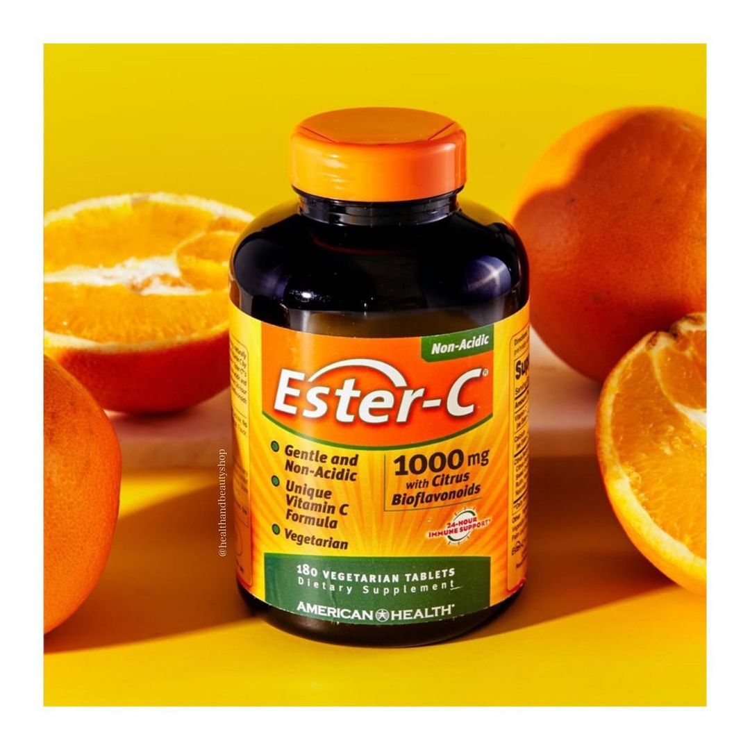 # ไม่เป็นกรด # American Health, Ester-C, 1000 mg with Citrus Bioflavonoids, 180 Veggie Tabs