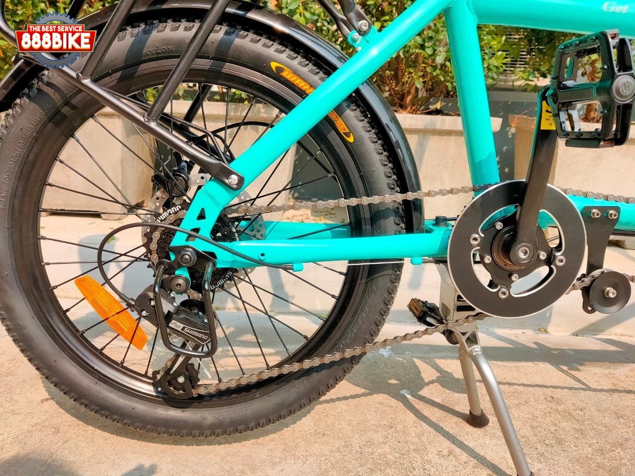 K-POP LG450 จักรยานสองตอน Tandem bicycle Double Folding Bike เกียร์ 8 สปีด พับได้ ล้อ 20นิ้ว เฟรมเหล็ก ปี 2023