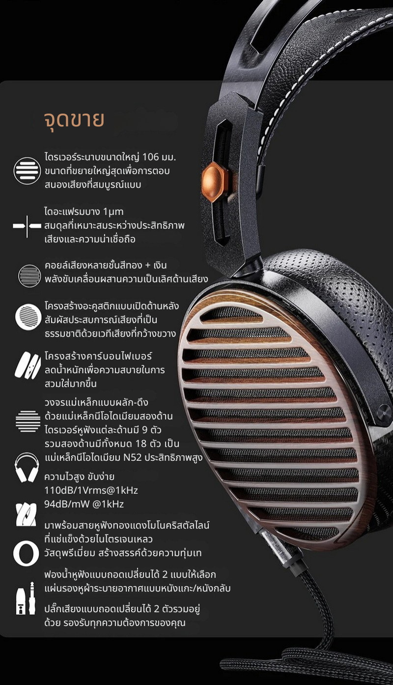 FiiO FT7 หูฟัง Headphone ไดรเวอร์ Planar ประสิทธิภาพสูง ดีไซน์แบบเปิด ประกันศูนย์ไทย
