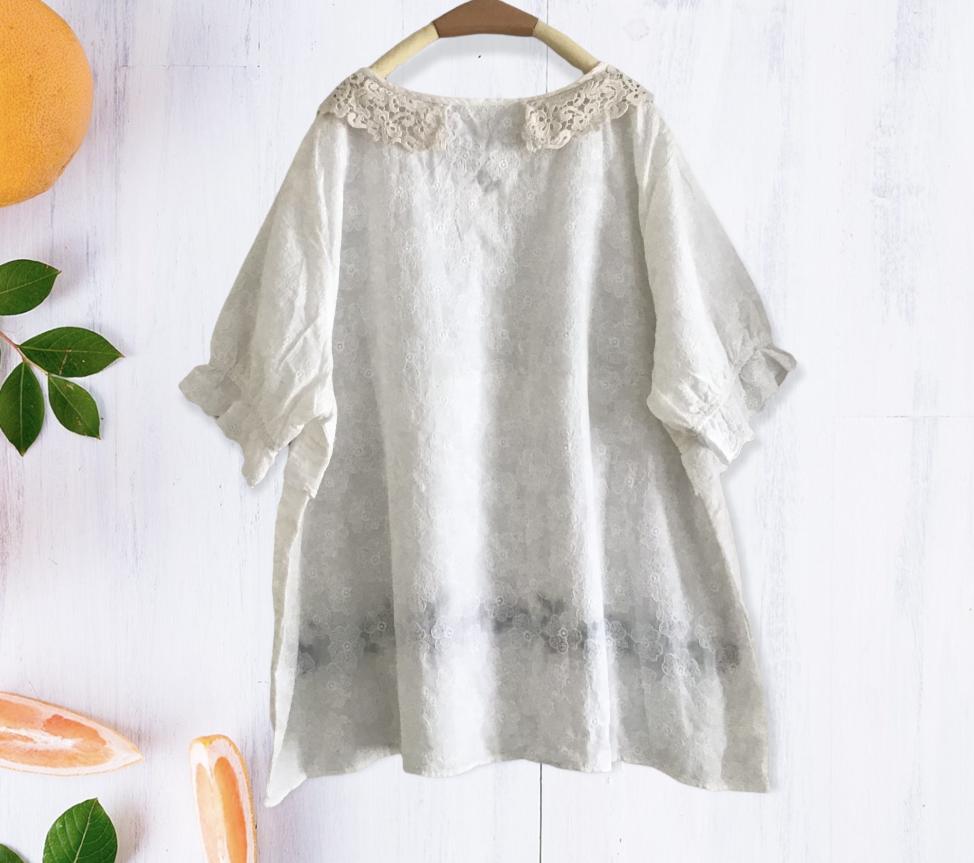 เสื้อผ้าลูกไม้ลายปักแต่งปกผ้าลูกไม้
