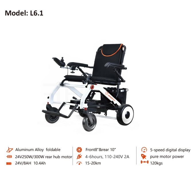 รถเข็นไฟฟ้า Dynavolt L6.1 มอเตอร์ 250W 10.4Ah Lithium Battery Foldable Wheelchair Handicapped Electric Wheelchair