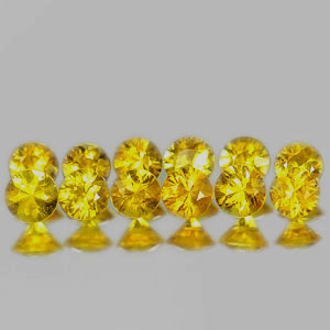 บุษราคัม( Yellow Sapphire) 1.60 กะรัต 12 ชิ้น 2.8 มิล