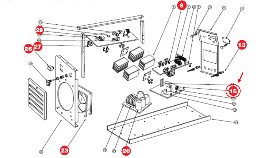 แผงวงจร ตู้เชื่อม POLO รุ่น OTIG200 #15 Pn.200015 (แท้) ##