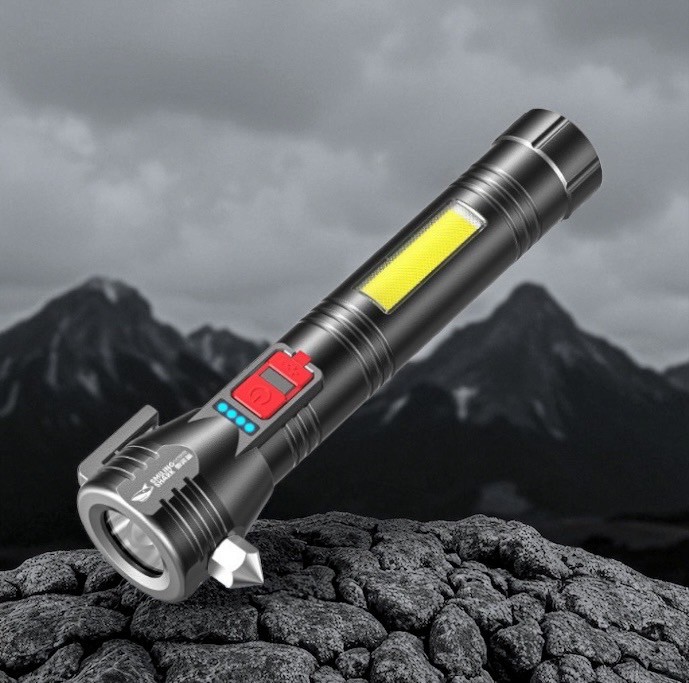 ไฟฉาย (ค้อนทุบกระจก,LED,เข็มทิศ) 1W 1200 mah รุ่น SD-5301B