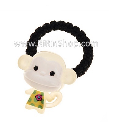 Aznavour ยางรัดผมลิงน้อยเซลลูโลส แต่งคริสตัล Swarovski ( White )