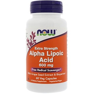 Now Foods, Alpha Lipoic Acid, Extra Strength 600 mg 60 Veg Capsules