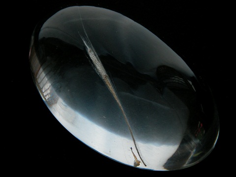 QU0002 QUARTZ แก้วโป่งข่าม ใหมเงินสีทอง เนื้อแก้วใสสะอาด ร่างใหญ่สวยคล๊าสสิค size 50. X 31. x 16.10 mm. พม่า