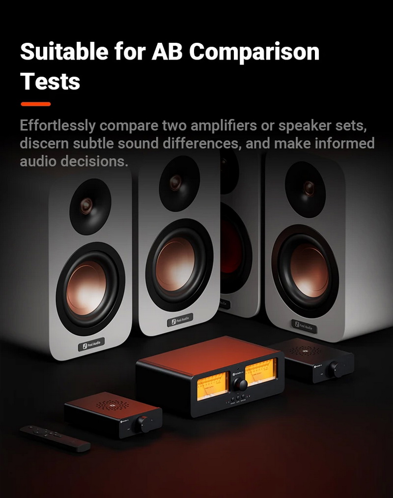 Fosi Audio LC30 ตัวสลับ ลำโพง เครื่องขยายเสียง พร้อมจอแสดงผล VU meters รีโมทควบคุมระยะไกล