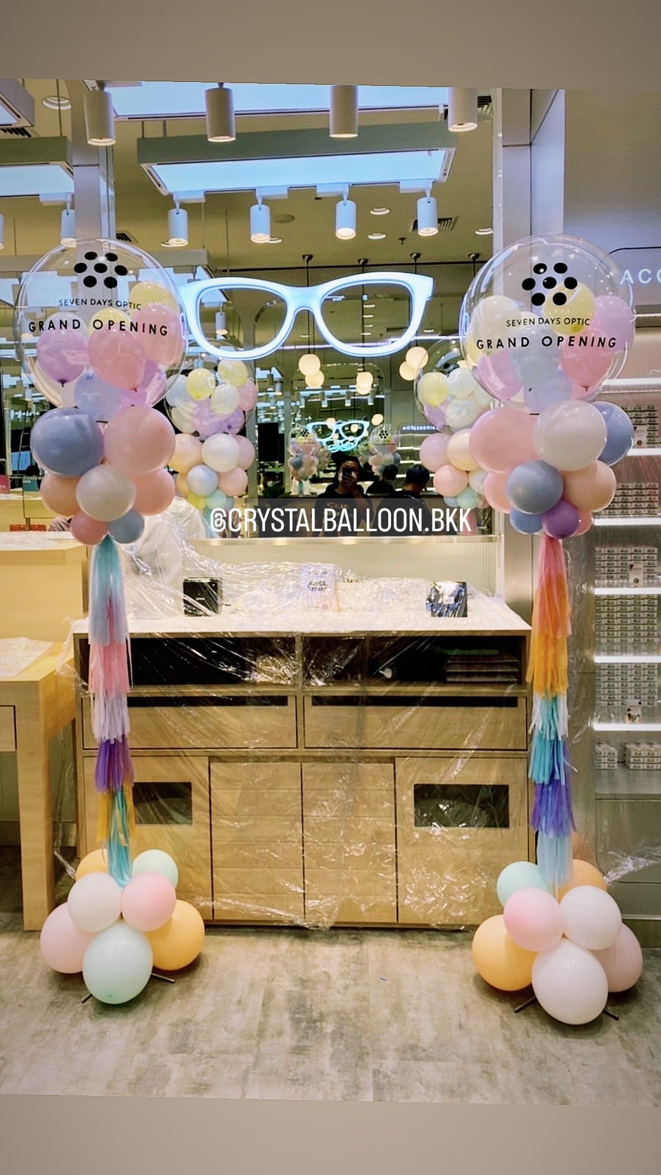 เสาลูกโป่ง เปิดร้าน Bubble 36" Theme พาสเทล 2 เสา พร้อมตกแต่ง สามารถเปลี่ยนสีลูกโป่ง/เปลี่ยนข้อความได้