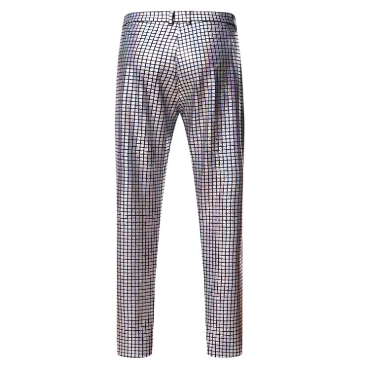 Pre-order เสื้อสูทชาย สีเงิน ลายแฟชั่น กระดุม2เม็ด