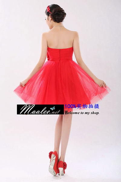 พร้อมส่ง ชุดราตรีสั้น เกาะอก สีเหลืองอ่อน แต่งแถบคริสตัล ช่วงอกและเอว พร้อมโบว์แต่งเข็มกลัดหรู