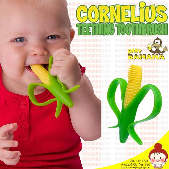แปรงข้าวโพด แปรงสีฟันนวดเหงือกเด็ก Baby Cornelius Teething Training Toothbrush สำหรับ 3 ขวบ - 1 ปี
