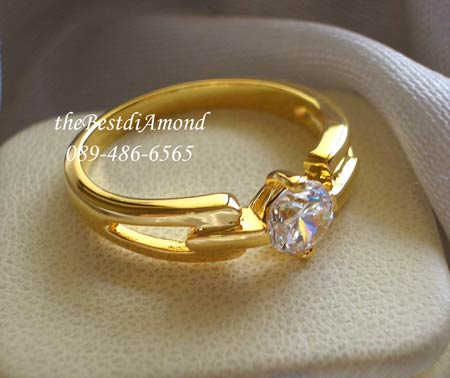 แหวนเพชรเม็ดเดี่ยว ขนาด 30 สค น่ารักมาก เพชรไม่ใหญ่ค่ะ ใส่ติดนิ้วได้เลย ชุบทองแท้ 24 K หนา 5ไมครอน รหัส BR051