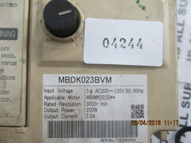 SERVO DRIVE “ PANASONIC ” รุ่น MBDK023BVM