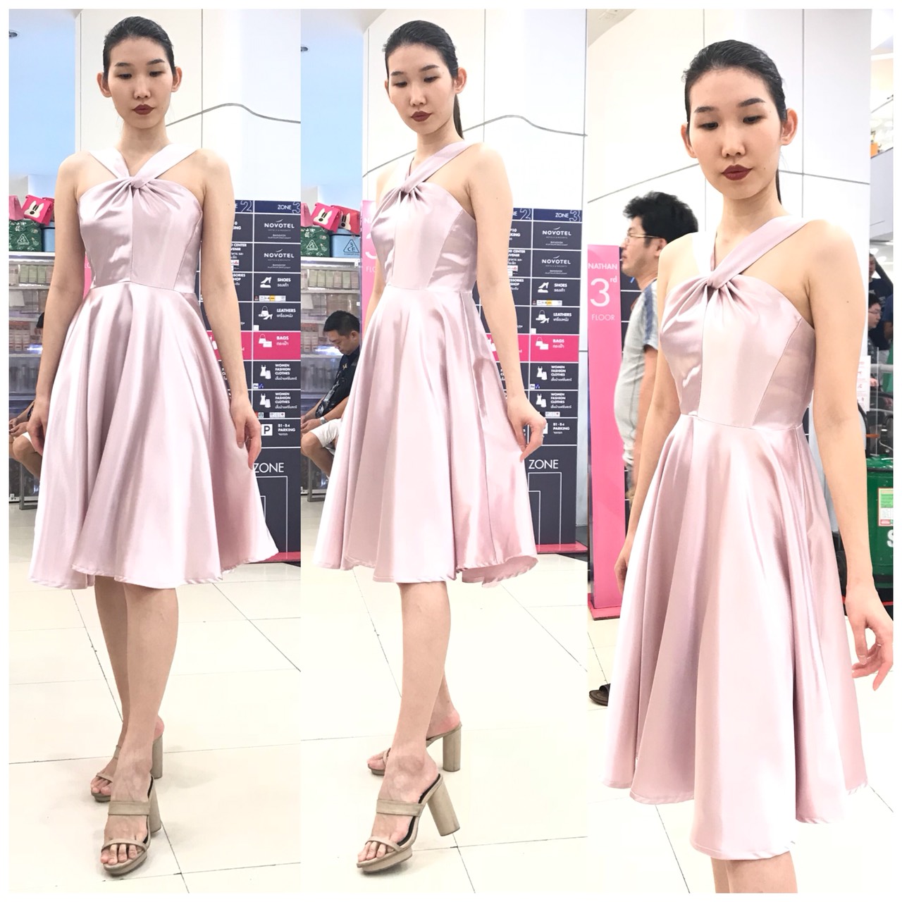 ชุดเพื่อนเจ้าสาว ชุดราตรีสั้น Holly - Twist-halter top & circle skirt