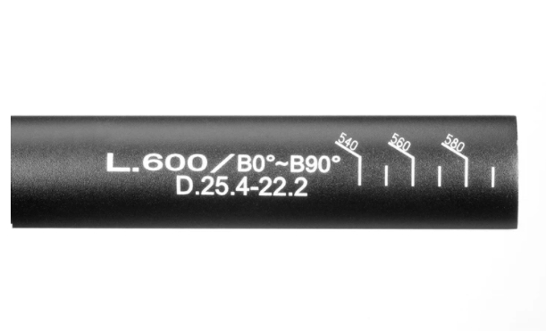 แฮนด์ตรงคาร์บอน ERGOTEC H006 แฮนด์ตรงปรับระดับได้ 25.4 ยาว 600มม. สีดำ (แฮนด์ตรงพับได้)