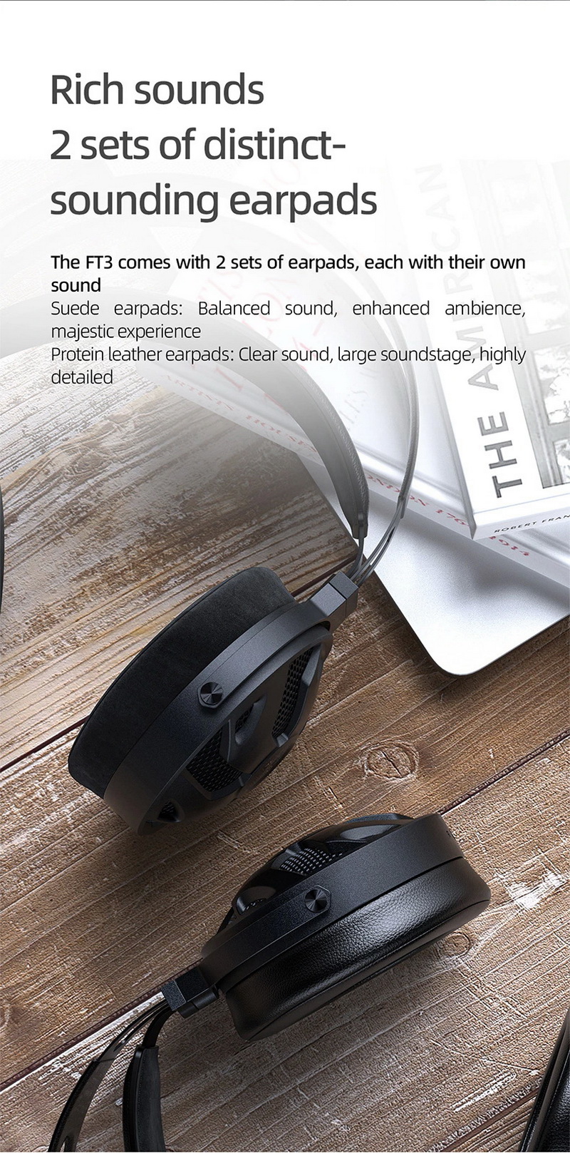 FiiO FT3 หูฟังเฮดโฟนความละเอียดสูง ไดรเวอร์ไดนามิกขนาดใหญ่ ประกันศูนย์ไทย