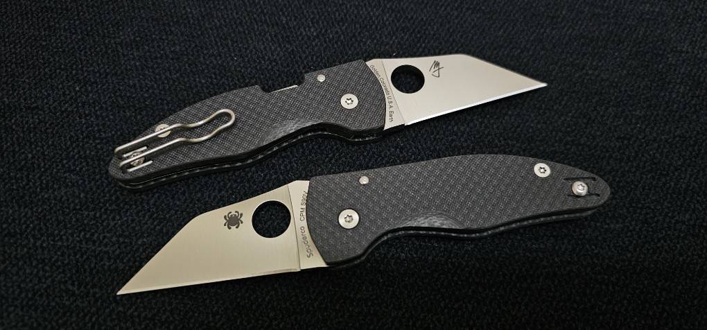 Spyderco MicroJimbo Sprint Run Folding Knife 2.45" CPM-S90V Satin Plain Blade, Peel-Ply Carbon Fiber Handles