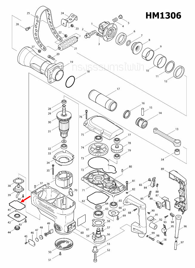 SEAL RING C สกัด เจาะพื้น มากีต้า Makita HM1306 [#41] Pn.424053-9 (แท้) ##