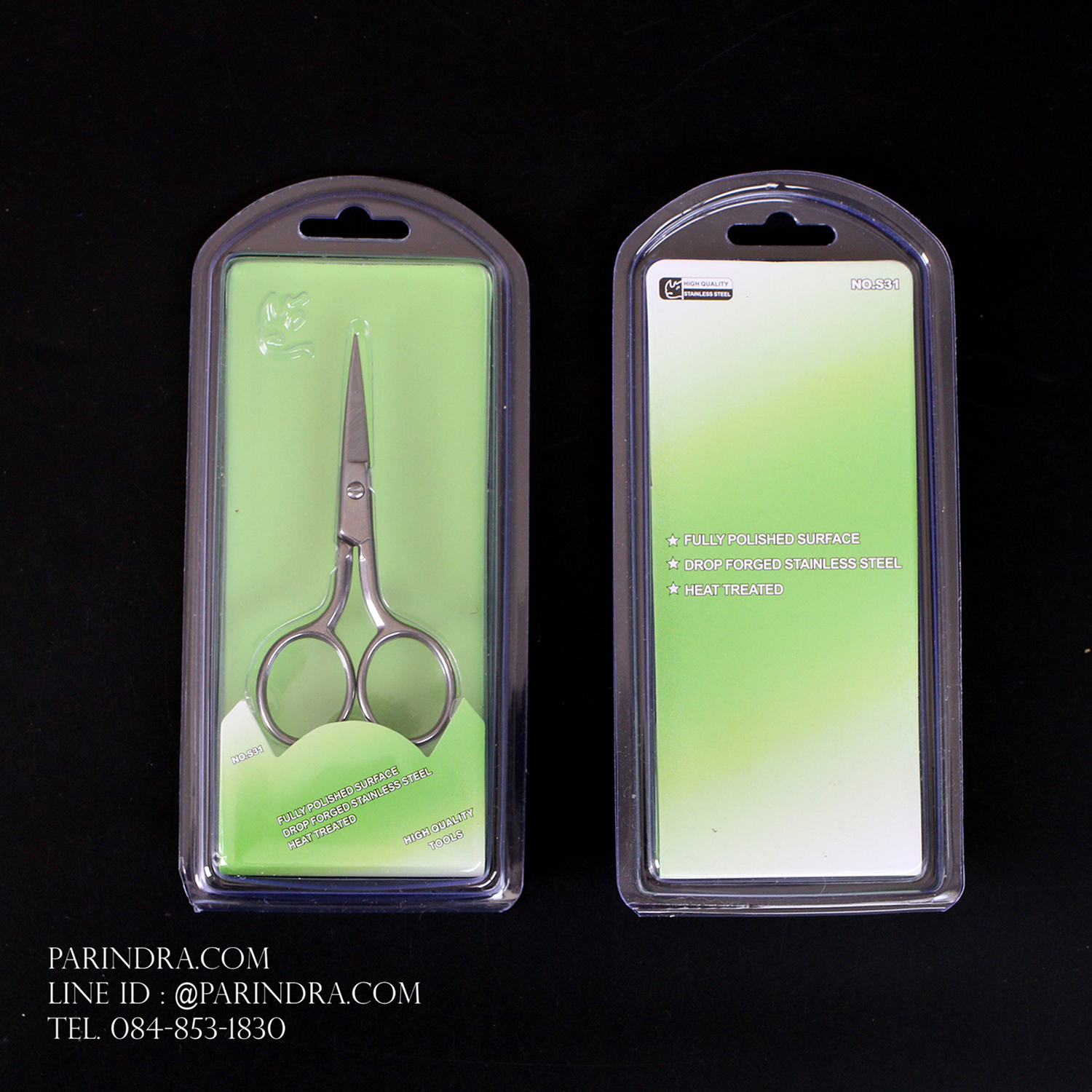 กรรไกรเล็มขนจมูกหรือหนวด Rhino Brand No.S31 ปลายแหลม คมมาก ทำจากแสตนเลส