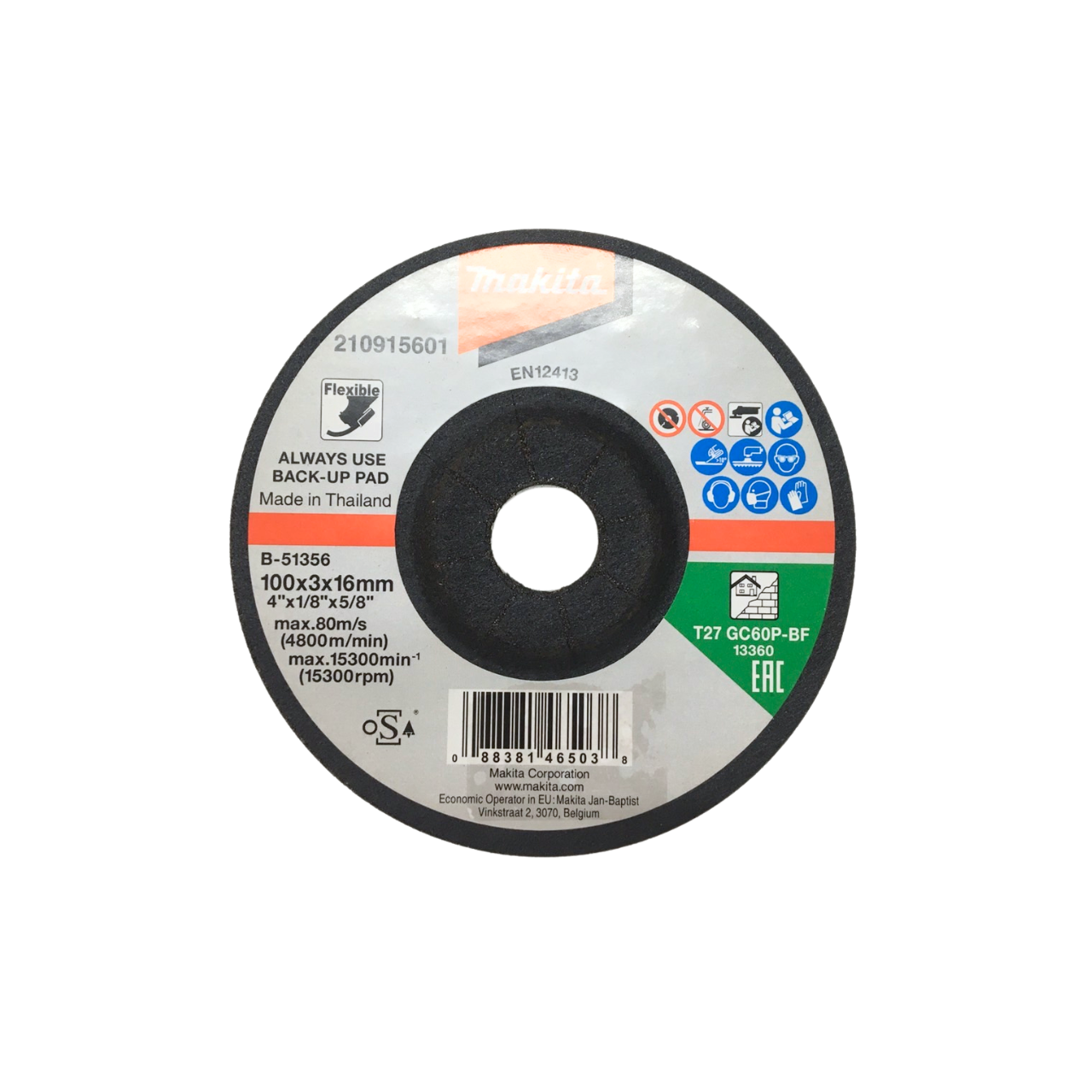 ใบเจียร4" กระจก Makita-มากีต้า Pn.B-51356 ราคา/แผ่น (แท้)(**)