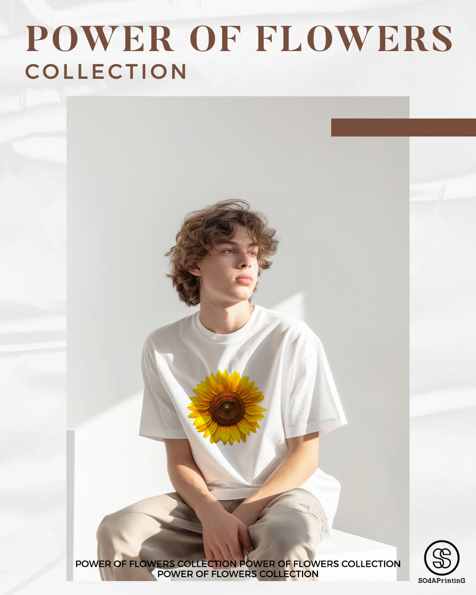 เสื้อยืด สีขาว พิมพ์ลาย ดอกทานตะวัน 🌻 รหัส TSA00568 #เสื้อ #เสื้อยืด #SOdAPrintinG #ดอกทานตะวัน