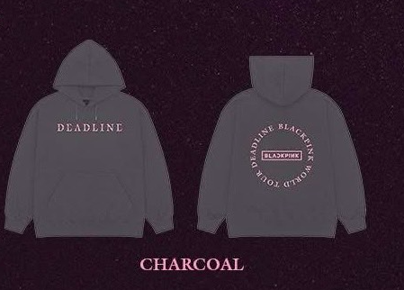 PRE. เสื้อฮูดสีเทา 𝐁𝐋𝐀𝐂𝐊𝐏𝐈𝐍𝐊 <𝐃𝐄𝐀𝐃𝐋𝐈𝐍𝐄> ROUND LOGO HOODIE (นำเข้า 14-25 วัน)