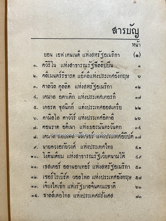 ประวัติประธานาธิบดี และ นายกรัฐมนตรีของโลก ผลงานของ ป.อนุคระหานนท์