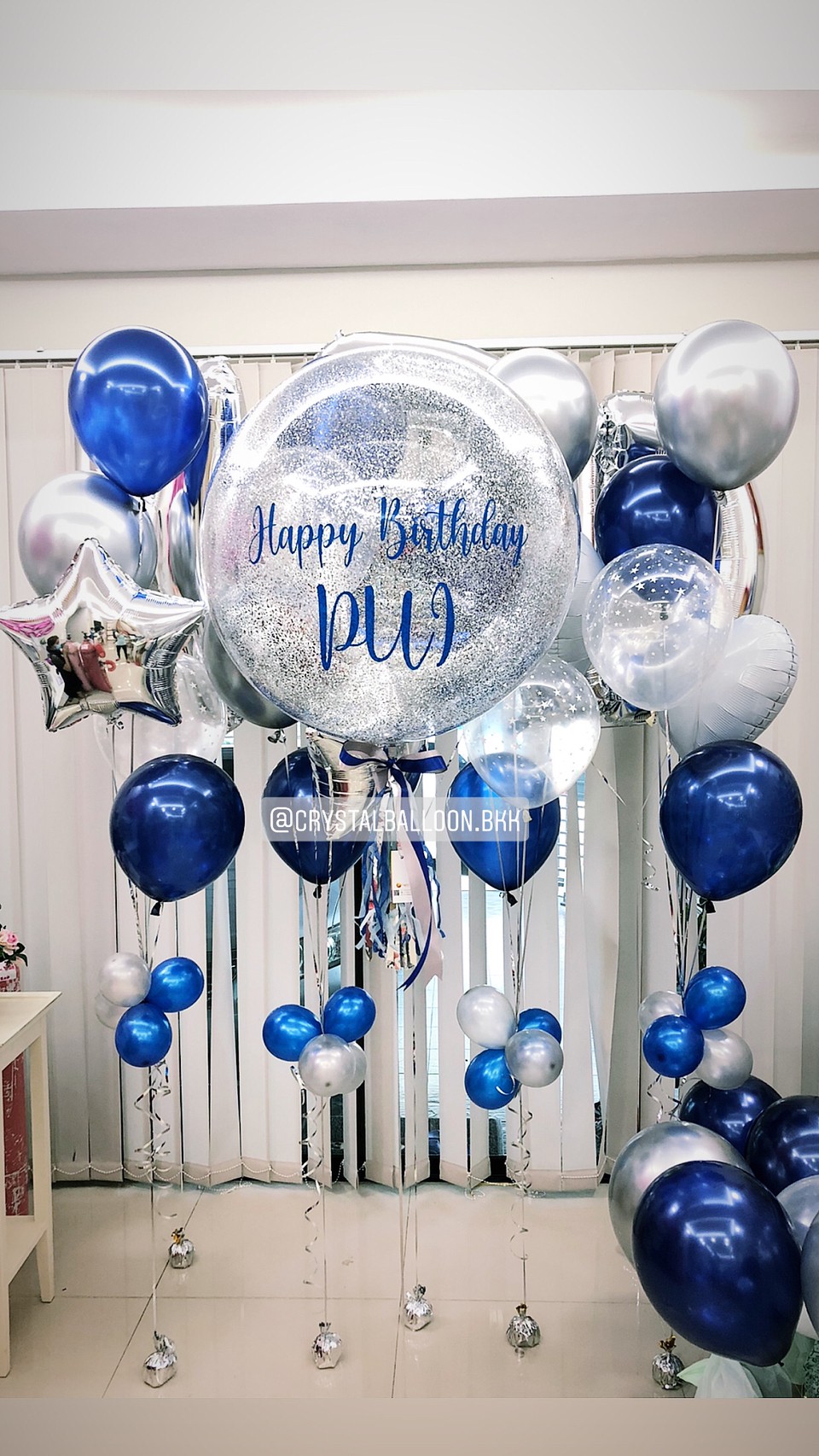 ลูกโป่ง วันเกิด Bubble ขนาด 24" สียอดฮิต พร้อม ช่อลูกโป่ง 4 ช่อ,ฟอยล์ดาว-หัวใจ พร้อมตกเเต่ง สามารถเปลี่ยนสีลูกโป่ง/เปลี่ยนข้อความ/เปลี่ยนขนาดได้