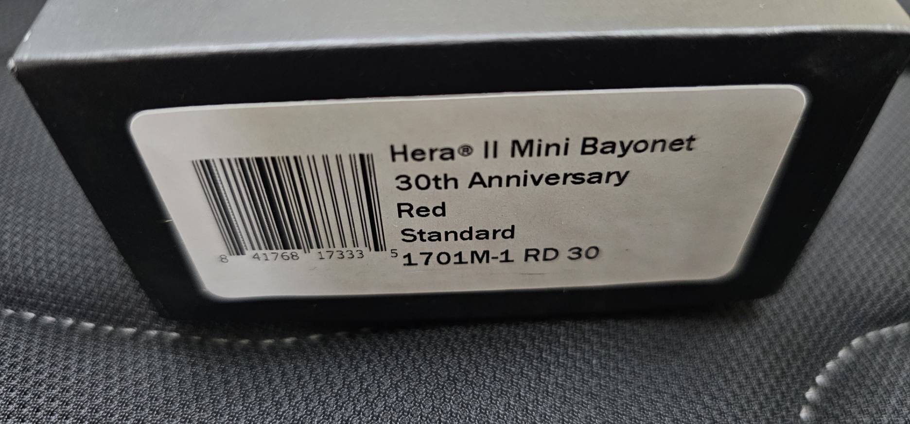 Microtech Auto Hera II Mini 30th Anni Two Tone Double Edge Bayonet OTF Knife Red Handles