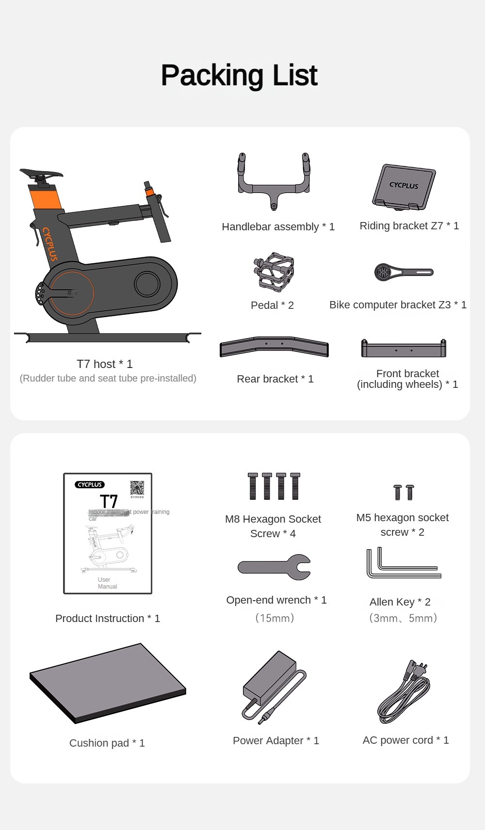 CYCPLUS T7 Smart Indoor Power Bike | เทรนเนอร์แบบ All-in-One | พาวเวอร์แม่นยำ ±1% | จำลองความชัน -15% ถึง 20% | รองรับน้ำหนัก 120 กก.