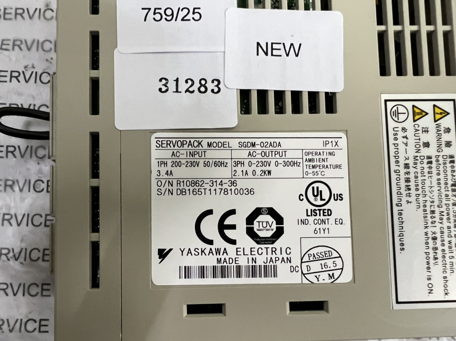 SGDM-02ADA SERVO DRIVE " YASKAWA "