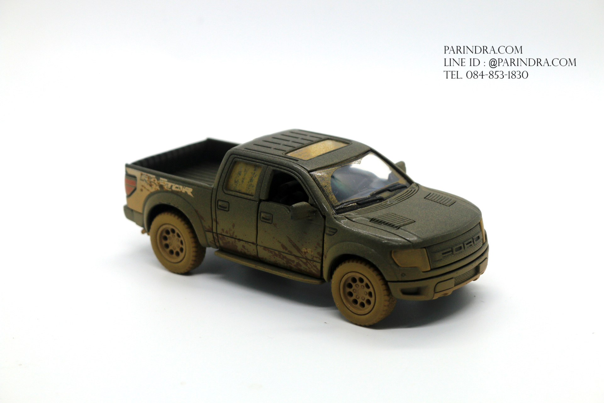 โมเดลรถเหล็กรถจำลอง Ford Ranger Raptor 2013 สีเปื้อนโคลน