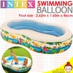 สระว่ายน้ำยางเป่าลม รูปร่างเลข 8 ลายชายหาด ขนาด 2.62mx1.6mx46 cm. by INTEX