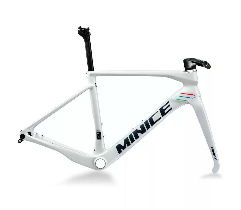 Monas Minice R1 PB Carbon Road Bike Frame – Flat-Bar Aero Frame, 1180g Lightweight, Disc Brake & 2×12 Compatible