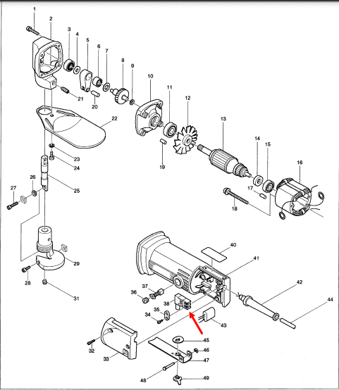 สวิทซ์ [SGEL115CD] กรรไกรไฟฟ้า Makita JS-1600 [#38] Pn.651816-2 (แท้) ## (*)