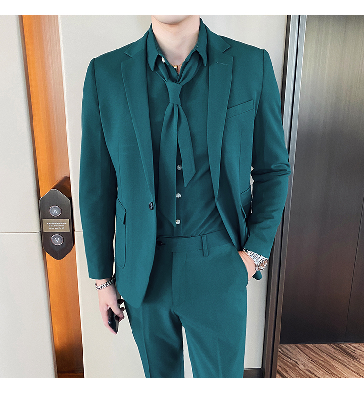 Pre-order เสื้อสูทชาย สีเขียว รุ่นสลิม